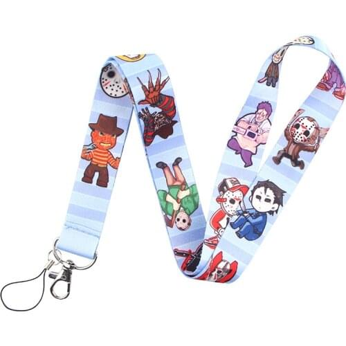 YL865 Movie Halloween Print Ribbon Lanyards for ID Card Phone Straps Hanging Rope Lariat Students Badge Holder Accessories