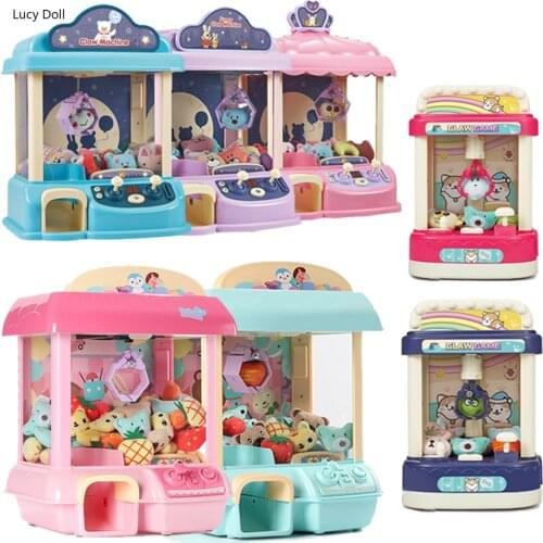 Clip Doll Claw Machine Coin Operated DIY Mini Candy Doll Grabber Claw Arcade Crane Machine Portable Board Game DIY House Gift