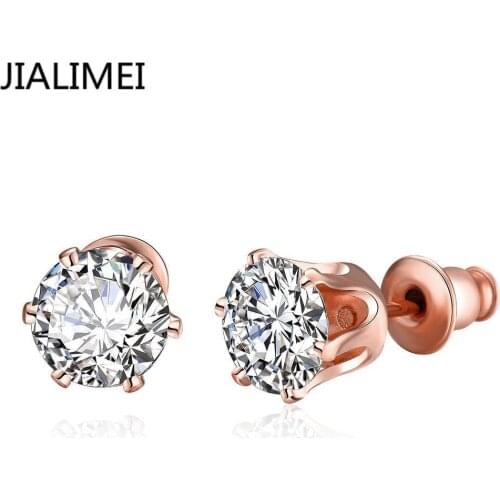 2016 High quality New arrival JIALIMEI brand fashion Jewelry Gold Color earring with zircon for women gift E054