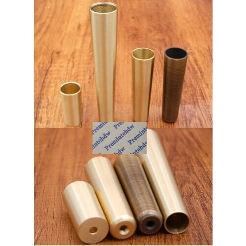 2Pcs/Lot Solid Brass Tip Cap For Mid-Century Modern Cabinet Table Chair Seat Leg Feet Tapered Taper Bronze Antique