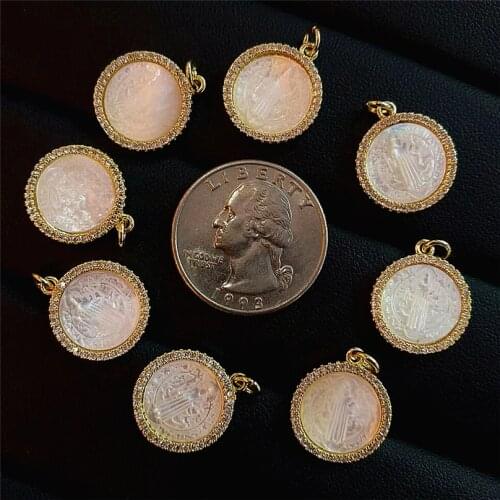 5PCS Religious San Benito Cross Medal Necklace Shell Saint Benedict Necklaces & Pendants Holy Medalla