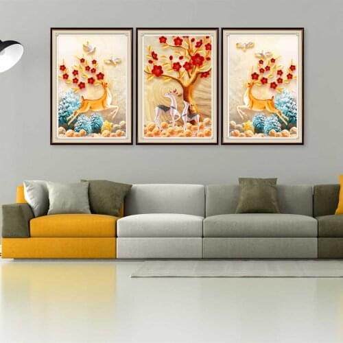 5D Diamond Painting Animal Sika deer Full Drills Square Round Embroidery Tree Landscape Mosaic Cross Stitch Set Home Decor