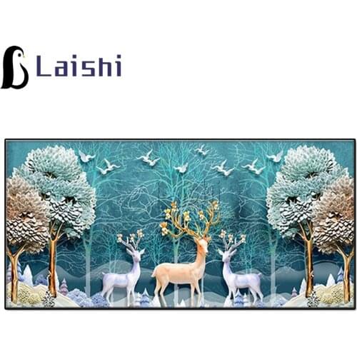 5D DIY Full Diamond Painting Money tree golden deer modern decorative painting Cross Stitch Diamond Embroidery Tree Home Decor