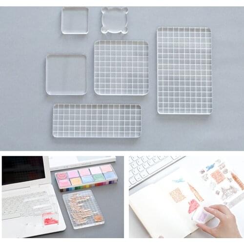 Acrylic Clear Stamp Block Handle Stamping Photo Album Decor Essential Stamping Tools for Scrapbooking DIY Crafts Stamps Making