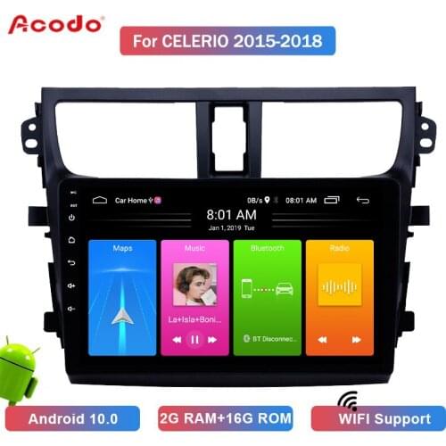 ACODO 2G RAM+16G ROM Android 10.0 Car Radio Multimedia Player For Suzuki Celerio 2015-2018 Navigation GPS 2 din