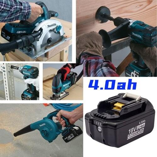 For Makita 18V 4.0aAH BL1830 BL1840 Cordless Power Tool High-Power With Lamp Charger Combination Set 18650 Battery
