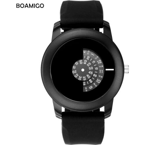 BOAMIGO Fashion Simple Sports Watch Digital Texture Dial Quartz Rubber Strap Watch L815