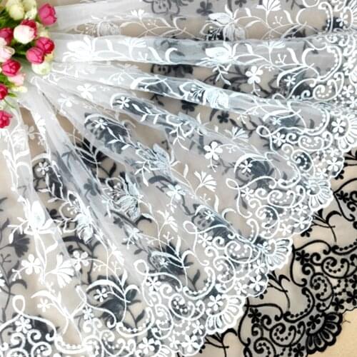 Buulqo 1 meters Euclidean yarn 42cm wide French lace embroidery trim Ribbon fabric DIY Sewing Lace Fabric Garment Decor