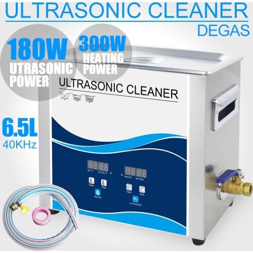 6L Ultrasonic Cleaner Bath 180W ultrasone reiniger 40KHZ Degas Heater Stainless Steel Tank Filter Screw Nuts Motor Dental Tools