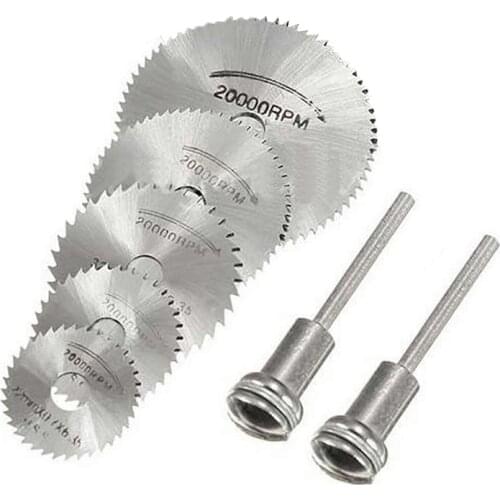 New 7Pcs HSS Circular Wood Cutting Saw Blade Disc Mandrels for Rotary Tool