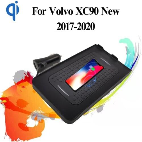 For Volvo XC90 New XC60 V90 V60 S60 2017-2020 15W Qi Fast Charging Car Wireless Charger Plate Accessories Android Iphone Charge