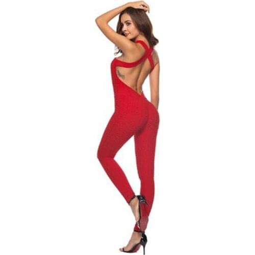 Hot new sexy backless yoga pants jumpsuit fitness pants booty butt yoga pants yoga suits for female Gym Wear Women