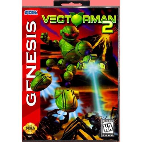 Vectorman2 16 Bit MD Game card with Retail Box For Sega Genesis & Mega Drive