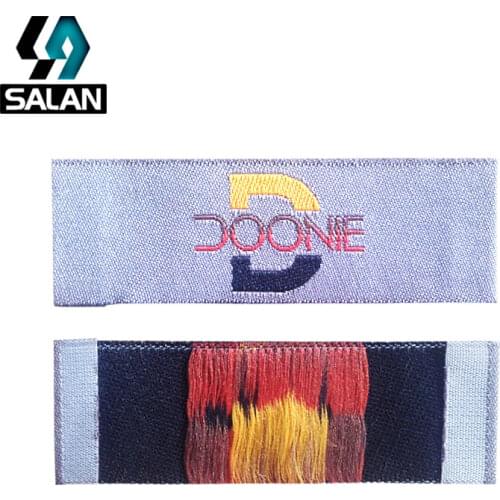 Customized clothing neck labels washable damask fabric woven garment tags for clothes sewing logos tags embroidered tags