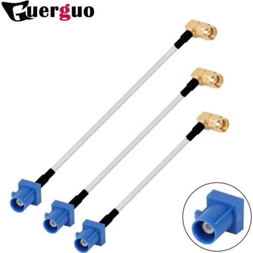 1PC Blue Fakra C Male to SMA Male Right Angle Plug RF Coaxial RG316 Pigtail Car Navigation GPS Antenna Adapter Extension Cable