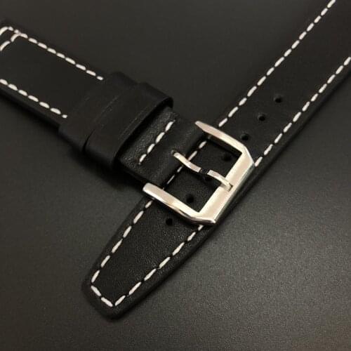 STEELDIVE Leather strap 20mm White line Leather Bracelet 20mm Suit For STEEL DIVE Watch Mens Mechanical Watch Band 20mm