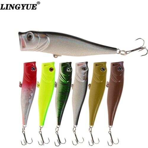 2018 New arrival 1pcs hard popper fishing lures 85mm 13.4g topwater wobblers 6# hooks baits