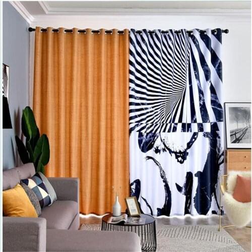 Customized curtains new simple modern personality curtains creative bedroom living room