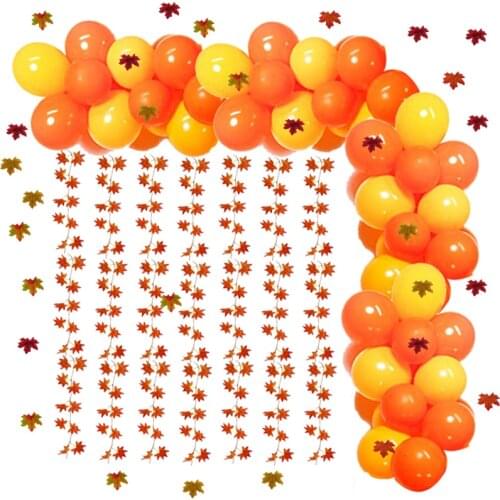 Fall Wedding Decoration Yellow/Orange Balloons Arch Kit For Autumn Party Decoration Fall Leaves Birthday Party Decorations Kids