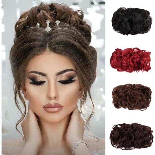PAGEUP 2 Plastic Comb Clip In Curly Synthetic Hair Pieces Chignon Updo Cover Hairpiece Extension Hair Bun Hair Accessories