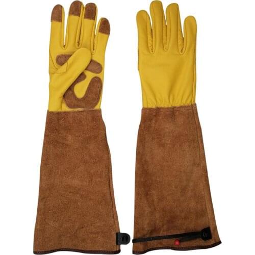 Rose Pruning Gloves For Men And Women Extra Long Breathable Cowhide Leather Thorn Proof Gardening Gauntlet Gloves