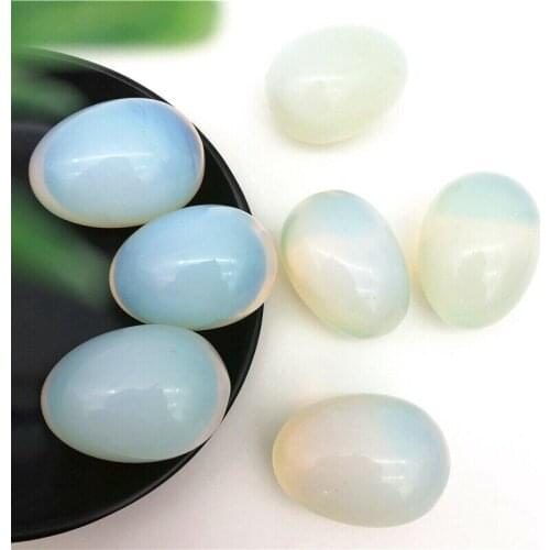 Drop Shipping 1pc Amazing Unique White Opal Crystal Sphere Egg Reiki Palm Stones Healing Decor Natural Stones and Crystals