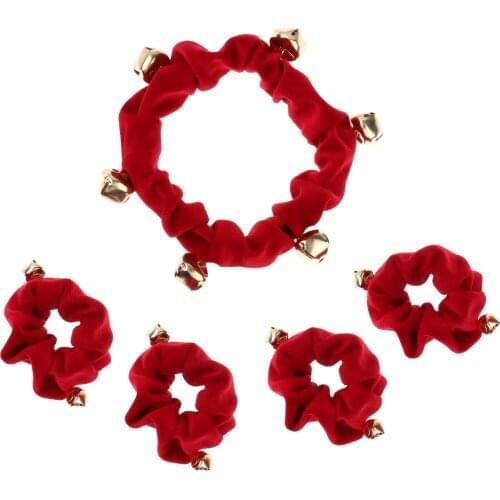 Cat Dog Christmas Costume Elastic Santa Collar Foot Ring with Bell Set Cute Xmas Party Pet Photo Prop Navidad Puppy Pets Clothes