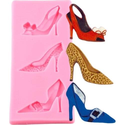 High Heel Shoes Silicone Chocolate Fondant Molds Cupcake Topper Cake Decorating Tools Polymer Candy Resin Clay Soap Moulds