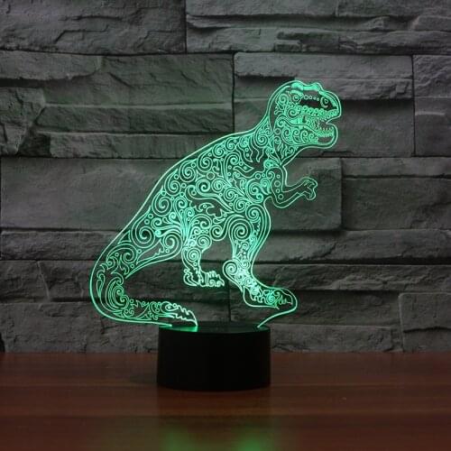 Platform Factory LED Desk Lamp Direct Sales Dinosaur Modeling Colorful Energy saving 3D Night Table Lamp For Bedroom