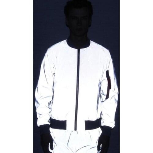 Reflective Jacket Men Spring Atumn Casual Waterproof Windbreaker Pilot Jacket Flight Coat Men Hip Hop Jackets jaqueta masculina