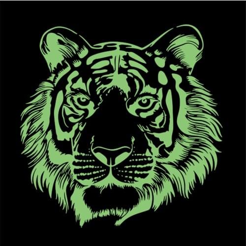 Patches Noctilucent Tiger head Stickers for Clothes Thermal Transfer Printing Pattern Decoration Fashion Style Luminous Patch