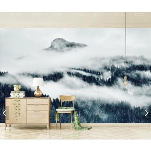 Misty Forest Wallpaper Murals Wall Paper Roll 3D Wall Art Painting Canvas Papel Pintado 3d Foggy Forests Mural Contact Paper