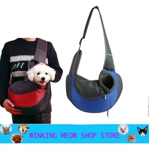 Spring And Summer Breathable Dog Carrier Outdoor Travel Handbag Pouch Mesh Shoulder Bag Sling Pet Travel Tote Cat Puppy Carrier