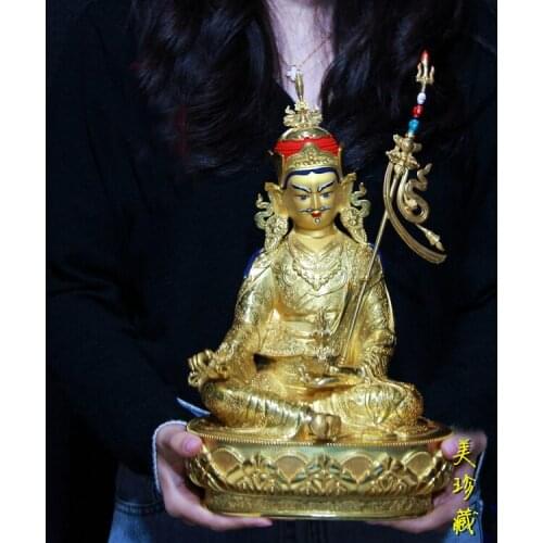 High grade TOP buddha statue # Southeast Asia Thailand Buddhism Gilding golden Guru Rinpoche Padmasambhava buddha statue large