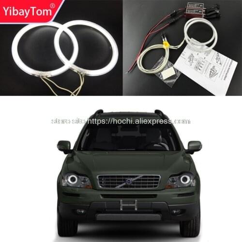 YibayTom WHITE 6000K CCFL Headlight Halo Angel Demon Eyes Kit angel eyes light for Volvo XC90 2010 2011 2012 2013