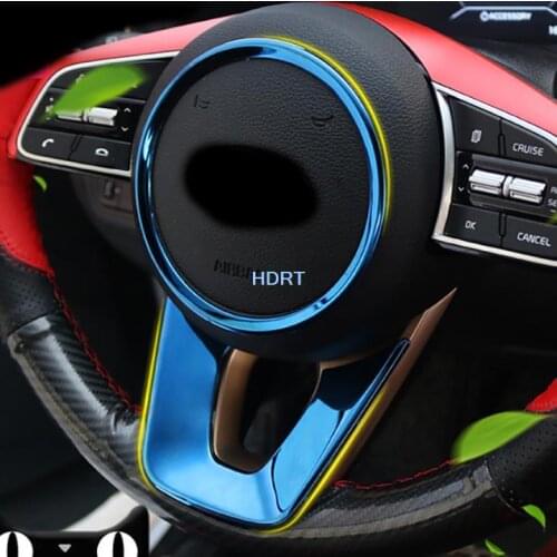 1pc For KIA K3 cerato forte 2019 2020 2021 Stainless steel Black/Silver/Blue Steering wheel Decorative ring