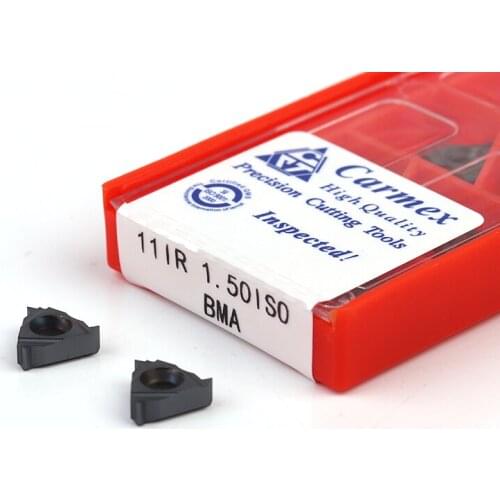 10pcs 11ER 11IR 0.75 ISO 1.0ISO 1.25ISO 1.5ISO 2.0ISO Carbide Inserts Thread Turning Tool CNC Lathe Cutter Blade for SER SNR
