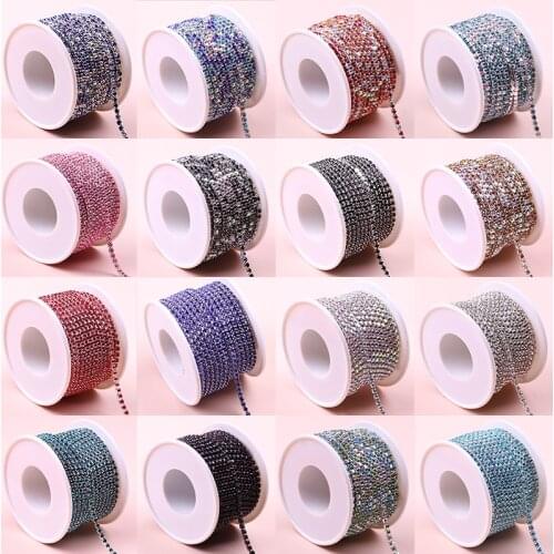 10 yard/roll Rhinestone Chain For Clothes Wedding Dress Decro Self-Adhesive Rhinestones Crystal Ribbon Flatback Strass Stones