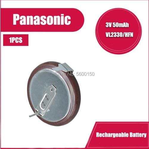 100% Original Panasonic VL2330 2330 Rechargeable lithium battery coin cell for car key button with 180 degrees pins