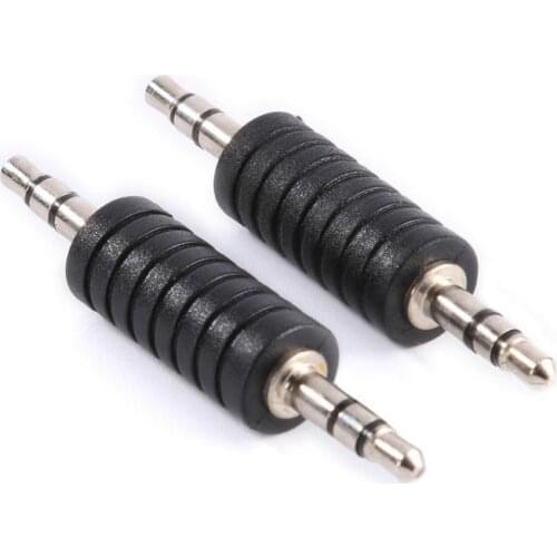 2pcs 3.5mm Jack Stereo Male to Male Audio Connector 3.5 Jack M to M Audio Plug TRS Connector Coupler Adapter Joiner Converter