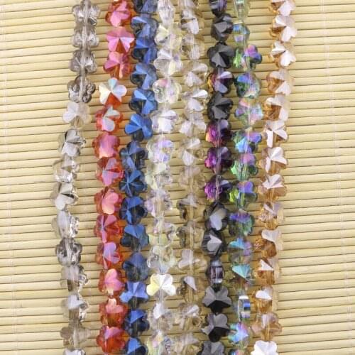 20pcs 10x10MM Flower Crystal Beads Crystal Glass beads Faceted Crystal Beads Curtains Chandelier Light DIY Beads
