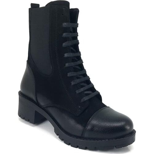 2022 Trend Yeni Sezon Model %100 Deri Ayakkabı İle Kişiye Özel ve Rahat Siyah Nubuk Venüs 3304 Günlük Bayan Bot