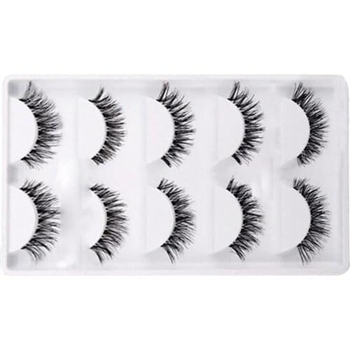 5 Pairs Crisscross False Eyelashes Black Natural Long Volume Fake Eyelashes Eye Lashes Extension Eye Makeup Tool