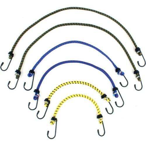 6pcs Outdoor Camping Tent Binding Rope Elastic Cord Clothesline Fixed Strap 30cm/40cm/60cm Stretch Strap with Hooks Camp Tool