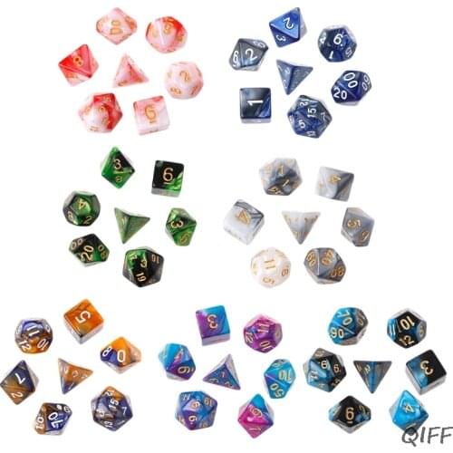 7pcs/Set Acrylic Polyhedral Dice For TRPG Board Game Dungeons And Dragons D4-D20