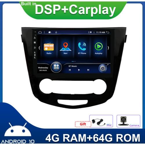 10 Inch Auto Stereo For Nissan X-Trail Qashqai 2014-2017 Android 10.0 Autoradio RDS DSP 4G+64G Car Radio Gps Navigation Carplay
