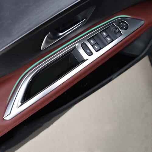 Lsrtw2017 Stainless Steel Abs Car Window Control Panel for Peugeot 3008 5008 Accessories 2018 2019 2020 2021