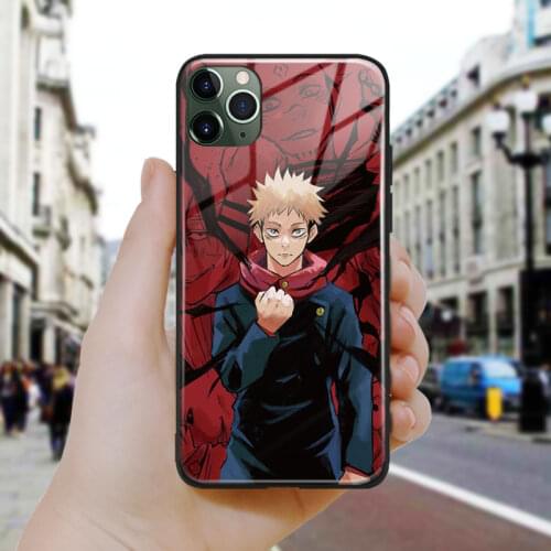 Anime Itadori Yuji Poster Art Soft Silicone Glass Phone Case Cover Shell For iPhone SE 6 6s 7 8 Plus X XR XS 11 12 Mini Pro Max