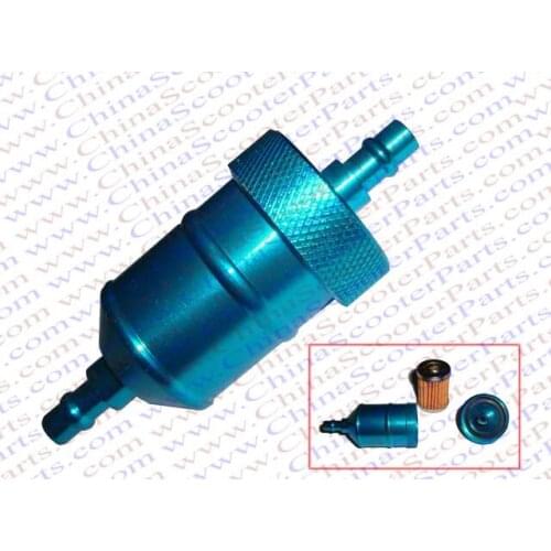 CNC Aluminum Fuel gas Filter Mini Pocket Dirt bike ATV Quad CRF XR Cruiser Chopper Parts Blue