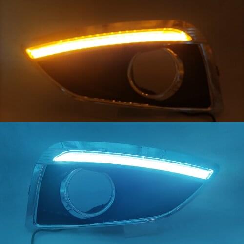 CSCSNL 1Pair Car LED DRL Car-styling Daytime Running Light with fog lamp hole turn signal For Hyundai IX35 2010 2011 2012 2013